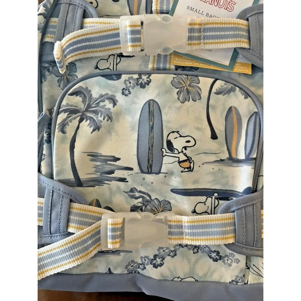 School Pottery barn Kids SNOOPY BACKPACK LUNCH BOX Peanuts Utensils travel Bag .